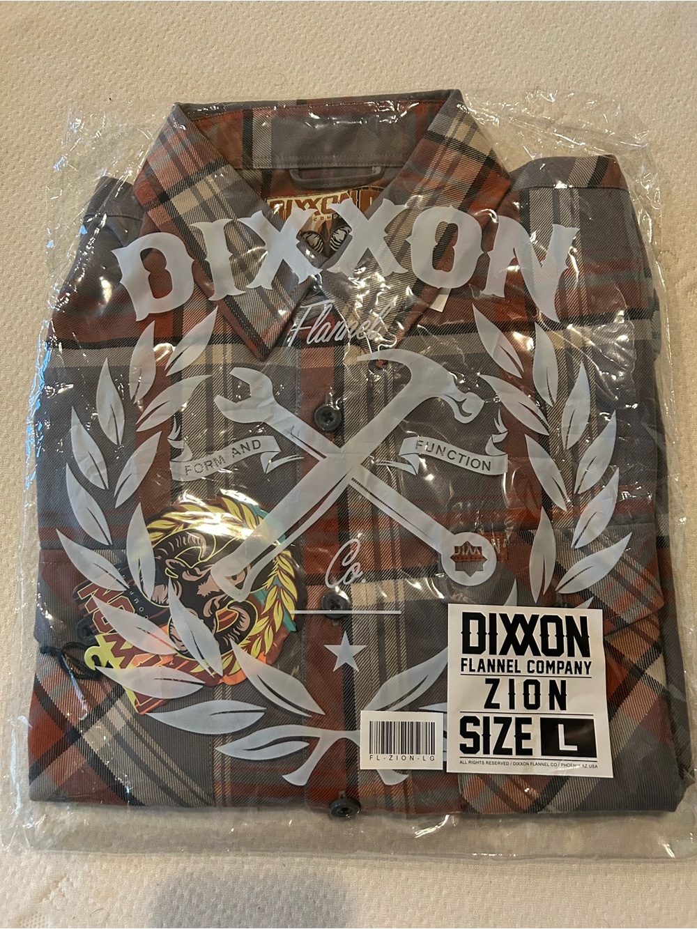DIXXON Men's Plaid Button-Down Shirt - Brown, Gray, Orange